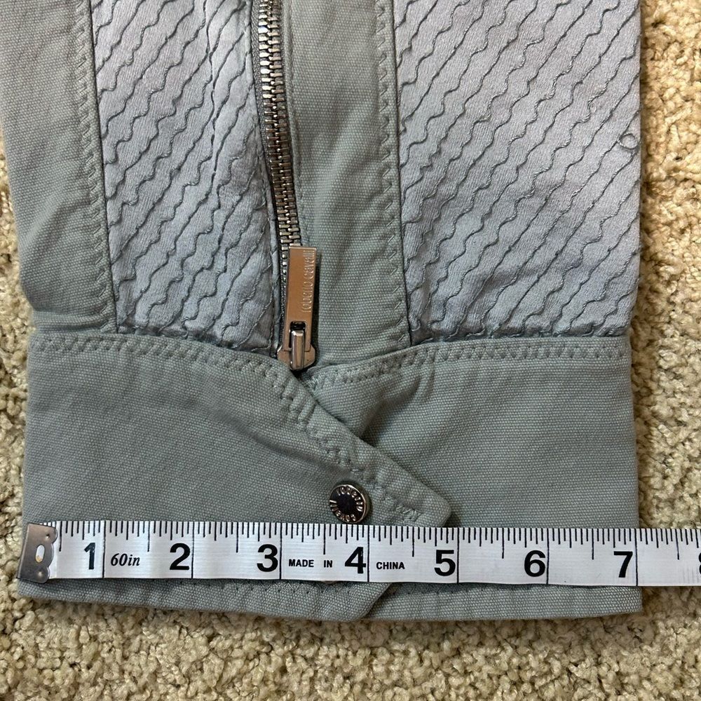 Roberto Cavalli cropped Riding Pants Satin detail Steel Size S $875 - Picture 12 of 15